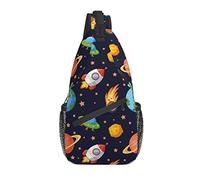 Sling Bag Childish Rocket Galaxy Senderismo Mochila Crossbody Hombro Mochila Travel Chest Pack para Hombres Mujeres