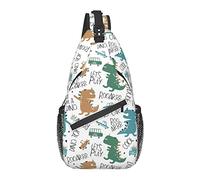 Sling Bag Childish T-Rex Dinosaur Dino Senderismo Mochila Crossbody Hombro Mochila Viaje Cofre Pack para Hombres Mujeres