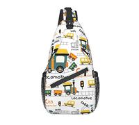 Sling Bag Childish Train City Transport Senderismo Mochila Crossbody Hombro Mochila Travel Chest Pack para Hombres Mujeres