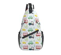 Sling Bag Childish Truck Car Tree Forest Senderismo Mochila Crossbody Hombro Mochila Travel Chest Pack para Hombres Mujeres