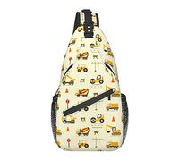 Sling Bag Childish Truck Traffic Excavator Yellow Car Senderismo Mochila Crossbody Hombro Mochila Travel Chest Pack para Hombres Mujeres