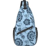 Sling Bag, Classic Luxury Old Fashioned Floral Print Crossbody Sling Backpack para Casual Hombro Mujeres y Hombres