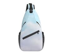 Sling Bag Cloud Sky Gradient Blue White Pastel Senderismo Mochila Crossbody Hombro Mochila Travel Chest Pack para Hombres Mujeres