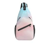 Sling Bag Cloud Sky Gradient Orange Blue Pastel Senderismo Mochila Crossbody Hombro Mochila Travel Chest Pack para Hombres Mujeres