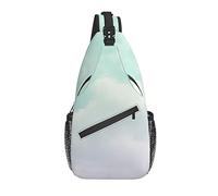 Sling Bag Cloud Sky Gradient Teal Pastel Senderismo Mochila Crossbody Hombro Mochila Travel Chest Pack para Hombres Mujeres