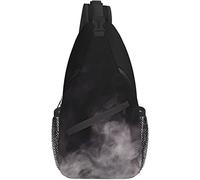 Sling Bag Cloudy Splash Abstract Modern Black and White Senderismo Mochila Crossbody Hombro Mochila Travel Chest Pack para Hombres Mujeres