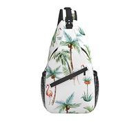 Sling Bag Coco Palmera Flamenco Senderismo Mochila Crossbody Hombro Mochila Viaje Cofre Pack para Hombres Mujeres