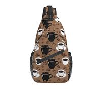 Sling Bag Coffee Cup Beans Vintage Senderismo Mochila Crossbody Hombro Mochila Travel Chest Pack para Hombres Mujeres