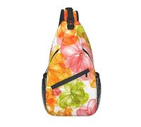 Sling Bag Colorflu Flower Transparente Floral Senderismo Daypack Crossbody Hombro Mochila Travel Chest Pack para Hombres Mujeres