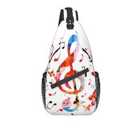 Sling Bag Colorful Music Note Senderismo Mochila Crossbody Hombro Mochila Travel Chest Pack para Hombres Mujeres