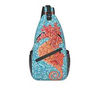 Sling Bag Concept Seahorse Blue Sea Hiking Daypack Crossbody Shoulder Backpack Travel Chest Pack para Hombres y Mujeres