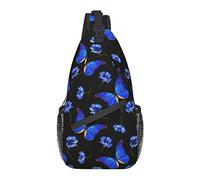 Sling Bag Cornflower Butterfly Blue Senderismo Mochila Crossbody Hombro Mochila Travel Chest Pack para Hombres Mujeres