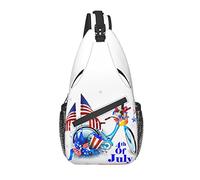 Sling Bag Country Independence Day Bicicleta Senderismo Daypack Crossbody Shoulder Backpack Travel Chest Pack para Hombres Mujeres