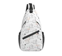 Sling Bag Cute Cat Kitten White Senderismo Mochila Crossbody Hombro Mochila Travel Chest Pack para Hombres Mujeres
