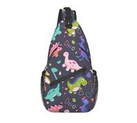 Sling Bag Cute Childish Dinosaur Dino Senderismo Mochila Crossbody Hombro Mochila Travel Chest Pack para Hombres Mujeres