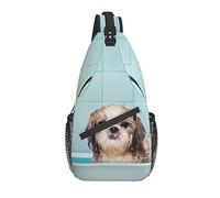Sling Bag Cute Dog in Bath Senderismo Daypack Crossbody Hombro Mochila Travel Chest Pack para Hombres Mujeres