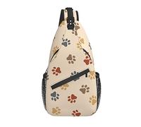Sling Bag Cute Dog Paw Footprint Senderismo Mochila Crossbody Hombro Mochila Travel Chest Pack para Hombres Mujeres