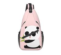 Sling Bag Cute Panda Pink Senderismo Daypack Crossbody Hombro Mochila Travel Chest Pack para Hombres Mujeres
