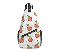 Sling Bag Cute Peach Orange Senderismo Daypack Crossbody Hombro Mochila Travel Chest Pack para Hombres Mujeres