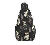 Sling Bag Cute Pine Black Senderismo Daypack Crossbody Hombro Mochila Travel Chest Pack para Hombres Mujeres