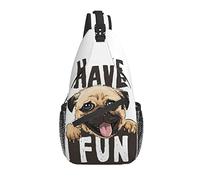 Sling Bag Cute Pug Cartoon Funny Dog Senderismo Mochila Crossbody Hombro Mochila Travel Chest Pack para Hombres Mujeres