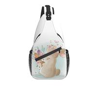 Sling Bag Cute Rabbit Bunny Easter Senderismo Daypack Crossbody Hombro Mochila Travel Chest Pack para Hombres Mujeres