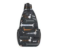 Sling Bag Dachshund Dog Childish Boho Senderismo Mochila Crossbody Hombro Mochila Viaje Cofre Pack para Hombres Mujeres