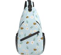 Sling Bag Daisy Bee Bright Blue Senderismo Mochila Crossbody Hombro Mochila Travel Chest Pack para Hombres Mujeres