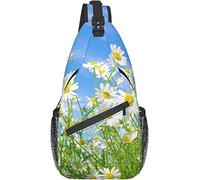 Sling Bag, Daisy Flower Sea Print Crossbody Sling Mochila para Hombro Casual Mujeres y Hombres