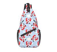 Sling Bag Día de San Valentín Gnomos Blue Check Senderismo Mochila Crossbody Hombro Mochila Travel Chest Pack para Hombres Mujeres