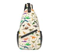 Sling Bag Dinosaur Forest Dino Childish Senderismo Daypack Crossbody Hombro Mochila Travel Chest Pack para Hombres Mujeres