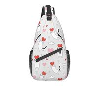 Sling Bag Dog Bulldog Cat Heart Senderismo Daypack Crossbody Hombro Mochila Travel Chest Pack para Hombres Mujeres