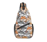 Sling Bag Dog Childish Shiba Inu Senderismo Mochila Crossbody Hombro Mochila Travel Chest Pack para Hombres Mujeres