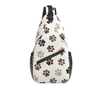Sling Bag Dog Paw Brown Puppy Senderismo Mochila Crossbody Hombro Mochila Travel Chest Pack para Hombres Mujeres