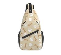 Sling Bag Dog Paw Pastel Brown Bones Senderismo Mochila Crossbody Hombro Mochila Viaje Cofre Pack para Hombres Mujeres