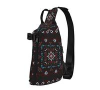 Sling Bag Floral Paisley Black Crossbody Mochila para Hombres Niños, Bolso de Hombro Ligero Antirrobo Bolsa de Gimnasio para Senderismo Viajes Ciclismo