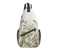 Sling Bag Flower Herbal Plant Colorful Senderismo Mochila Crossbody Hombro Mochila Travel Chest Pack para Hombres Mujeres