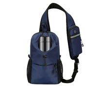 Sling Bag for Men, Adjustable Waterproof Chest Bag with Bottle Pocket, Riding Hiking Outdoor Large Capacity Crossbody(Blue)