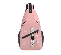 Sling Bag Funny Cat Kitten Pink Senderismo Mochila Crossbody Hombro Mochila Travel Chest Pack para Hombres Mujeres