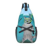 Sling Bag Funny Cat Sea Fish Senderismo Mochila Crossbody Hombro Mochila Travel Chest Pack para Hombres Mujeres