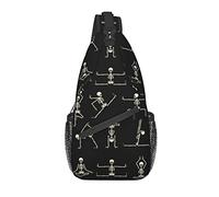 Sling Bag Funny Kungfu Skull Skeletons Senderismo Mochila Crossbody Hombro Mochila Travel Chest Pack para Hombres Mujeres