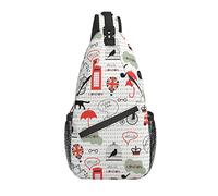 Sling Bag Funny London Cat Bicicleta Senderismo Daypack Crossbody Hombro Mochila Travel Chest Pack para Hombres Mujeres