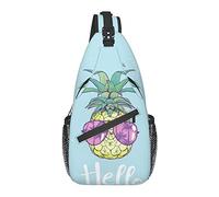 Sling Bag Funny Pine Teal Verano Senderismo Mochila Crossbody Hombro Mochila Viaje Cofre Pack para Hombres Mujeres
