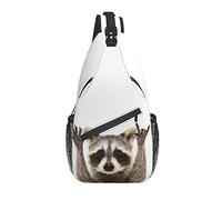 Sling Bag Funny Rock Raccoon Animal Senderismo Mochila Crossbody Hombro Mochila Travel Chest Pack para Hombres Mujeres