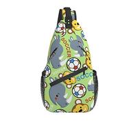 Sling Bag Fútbol Verde Animal Senderismo Mochila Crossbody Hombro Mochila Viaje Cofre Pack para Hombres Mujeres