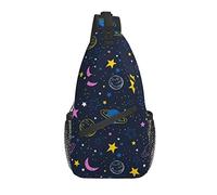 Sling Bag Galaxy Moon Star Planet Senderismo Mochila Crossbody Hombro Mochila Viaje Pecho Pack para Hombres Mujeres