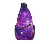 Sling Bag Galaxy Nerbula Purple Cloud Aurora Senderismo Mochila Crossbody Hombro Mochila Travel Chest Pack para Hombres Mujeres