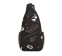 Sling Bag Galaxy Planet Black Sky Senderismo Mochila Crossbody Hombro Mochila Travel Chest Pack para Hombres Mujeres