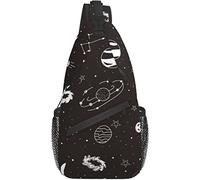 Sling Bag Galaxy Planet Black Sky Senderismo Mochila Crossbody Hombro Mochila Travel Chest Pack para Hombres Mujeres
