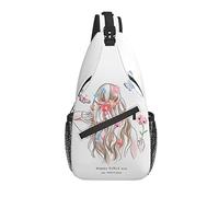 Sling Bag Girl Colorful Flower Butterfly Senderismo Mochila Crossbody Hombro Mochila Travel Chest Pack para Hombres Mujeres